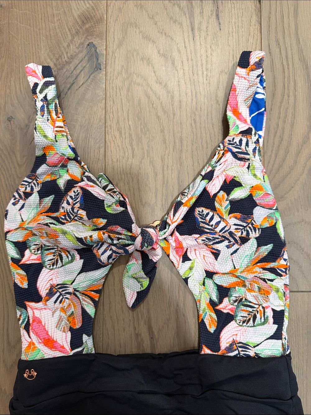 Maaji Reversible Floral Tie-Front One-Piece Swimsuit - Picture 2 of 4